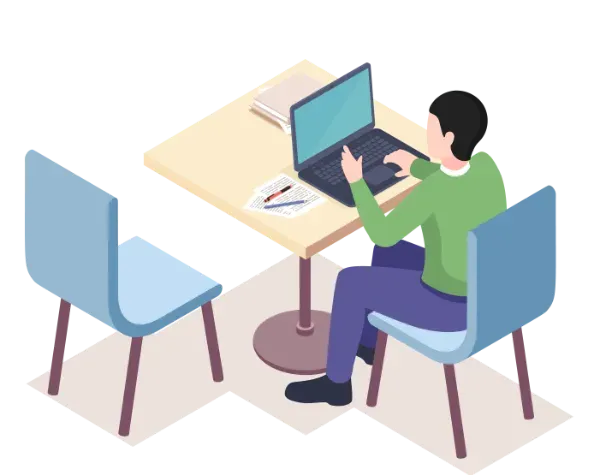 SlackやWEBで郵便物を確認・対応する様子